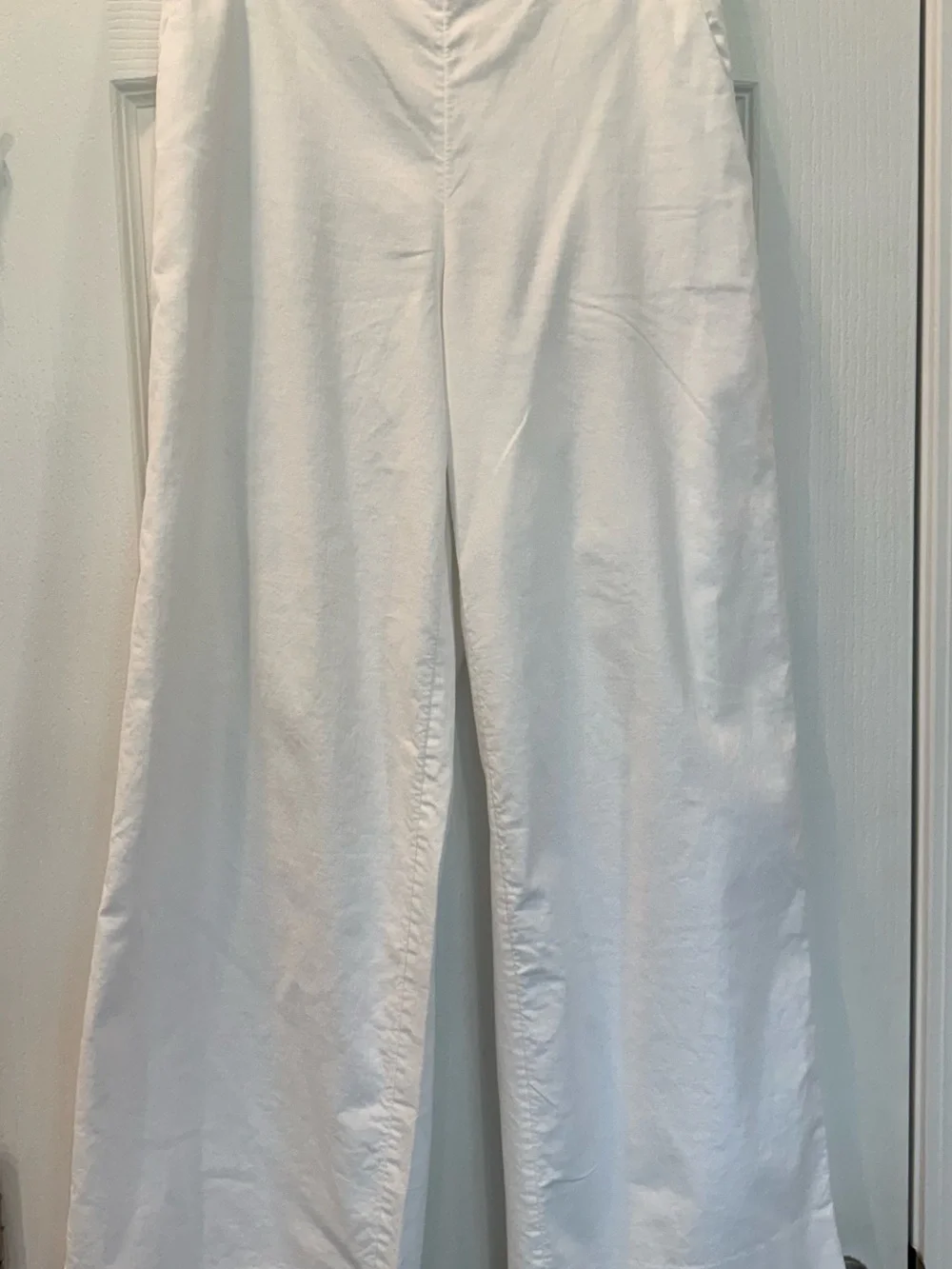 Banana Republic White Hayden Wide Leg Linen Blend Pants size small